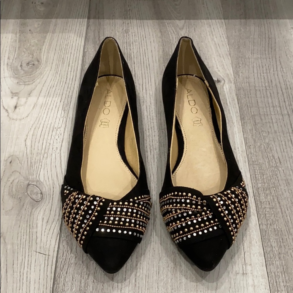 Black studded flats